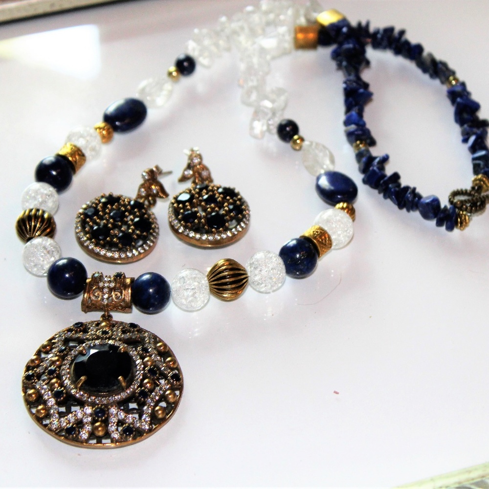 Blue sapphire two piece set.